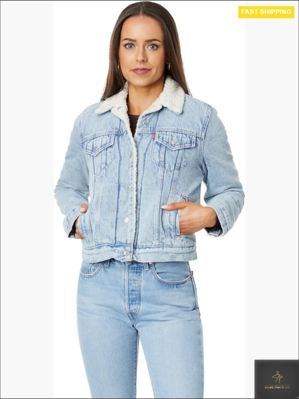 Classic Denim Jacket Sherpa Lined Quilted Sleeves Retro Trucker Style